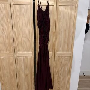 Elegant Burgundy Evening Gown